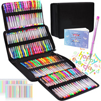 Stylos gel en plastique colorés pour le dessin, surligneurs métalliques, stylos à eau, ensemble de stylos à paillettes DIY transfrontalier avec emballage en boîte