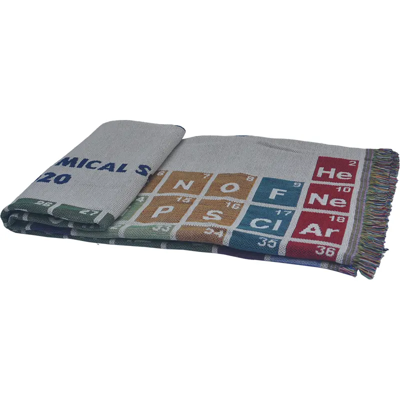 BLUE PHOENIX blanket 2022 pure cotton jacquard tapestry decorate hang blanket photo periodic table of chemical element blanket