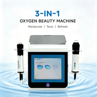 Appareil facial multifonctionnel 3 en 1 à bulles d'oxygène pour un nettoyage en profondeur et un raffermissement de la peau, soins de beauté en salon