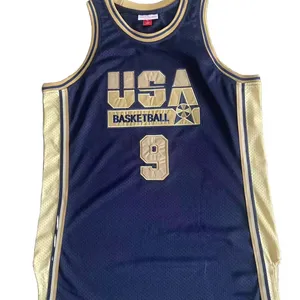 Kaus basket retro All Star No. 9 murah grosir kaus basket jaring musim panas cepat kering