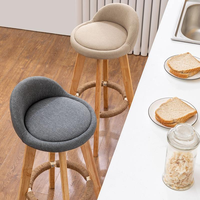 Tabouret de bar pivotant en cuir et bois, style nordique antique, moderne et luxueux, pour cuisine et maison, à prix abordable