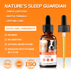 Melatonin tetes untuk hewan peliharaan suplemen kesehatan tidur 60ml mendukung cairan tenang untuk anjing kucing Melatonin cair OEM ODM - Product Image 6