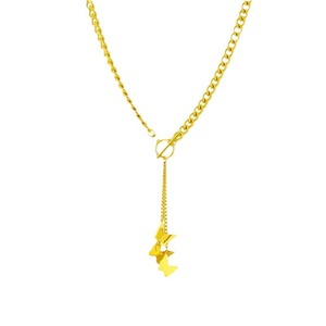 Collar con colgante <span class=keywords><strong>de</strong></span> mariposa esmerilada <span class=keywords><strong>de</strong></span> acero <span class=keywords><strong>de</strong></span> titanio <span class=keywords><strong>de</strong></span> lujo para mujer, cadena <span class=keywords><strong>de</strong></span> eslabones cubanos <span class=keywords><strong>de</strong></span> acero inoxidable Hip-Hop, collares con hebilla OT - Product Image 5