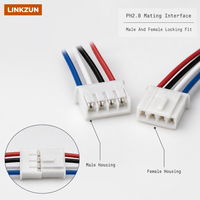 Câble personnalisé à 4 broches PH2.0 mâle-femelle, assemblage de faisceau de câbles en cuivre étamé 26AWG pour bande LED, imprimante 3D, CCTV