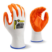 Guantes de Trabajo MaxiTough de Poliéster Calibre 13 con Recubrimiento de Nitrilo Liso, Transpirables, Flexibles, Resistentes a la Grasa, Guantes de Seguridad Industriales