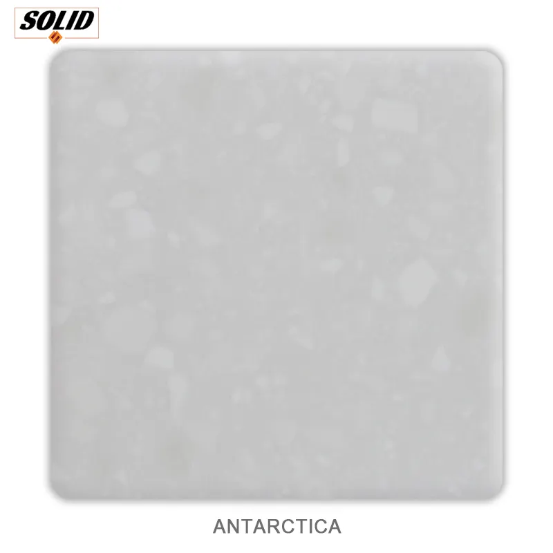 China Artificial white and gray Stone Vein Solid Surface Cut -To-Size Countertops