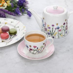 Juego de té de flores de cerámica, taza de té y café personalizada, vaporizador de azúcar con tetera - Product Image 2