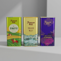 Bidons en fer blanc de 1L de qualité alimentaire avec impression de logo personnalisé, conteneurs vides pour huile de lin, huile de camélia et huiles mélangées