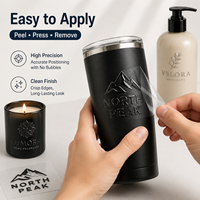 Étiquettes personnalisées en relief, mat, brillant, avec logo en feuille noire, transfert, estampage à chaud en feuille d'or, pour bouteilles de parfum et tasses, étanches