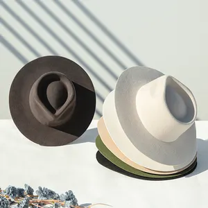 Linglong – chapeau en feutre de laine australienne 100%, corps rigide à large bord, vente en gros, chapeaux Fedora pour femmes