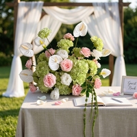 Fleurs artificielles en soie pour mariage, style moderne, lot de boules florales colorées, toucher réel, haute qualité pour la décoration