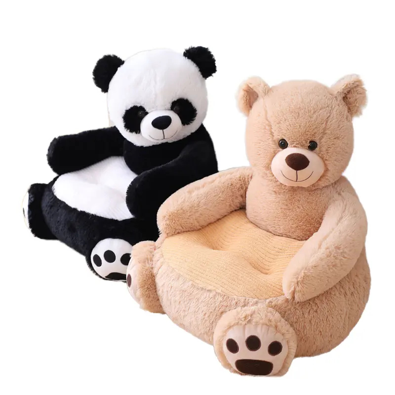 CustomPlushMaker suave cojín almohada Panda unicornio felpa sentarse bebé sofá juguete a granel venta al por mayor alta calidad dibujos animados oso de peluche suave