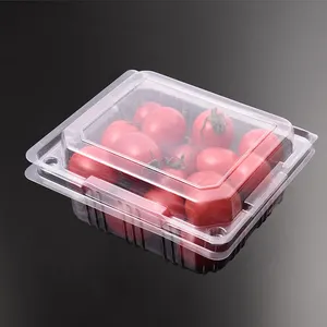 Caja de plástico desechable de grado alimenticio, contenedor de fruta de alta calidad, transparente