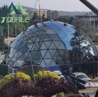 Serre dôme monocouche en verre à structure en alliage d'aluminium multifacettes de grande taille (7m/10m/12m)