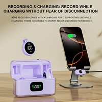 Microphone Lavalier Sans Fil S30 C Modèle Privé avec Éclairage LED RGB et Réduction de Bruit pour Enregistrement Live Android/iOS (Un Émetteur, Deux Récepteurs)