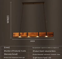 Lampe suspendue industrielle vintage en bois, style loft rétro, lustre rustique, éclairage LED antique, lampe bateau en bois – Grande vente