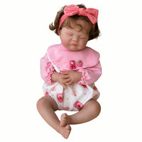 BAkwbwBY Poupée Reborn 18 Pouces Endormie Corps en Tissu Souple Yeux Fermés Cheveux Implantés Bébé Fille Réaliste Cadeau