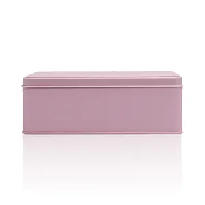卸売ブリキ缶ピンク色のブリキ箱はカスタマイズされた印刷缶を受け入れます
