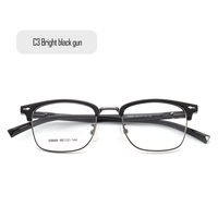 Monturas Ópticas Fengchao, Gafas Ópticas Unisex de Metal con Media Montura, Estilo Vintage