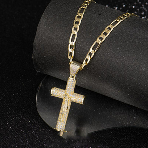 14 Karat echte vergoldete Kreuz kette für Männer Anlauf freie Ketten mit Jesus Kruzifix Anhänger 24 Christlicher religiöser Schmuck Geschenk - Product Image 5