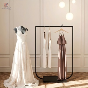 Modern U Shape Black Metal <strong>for</strong> Garment Rack Freestanding Rectangular <strong>Clothing</strong> Display <strong>Rail</strong> Easy Assembly <strong>for</strong> Women Apparel - Product Image 4