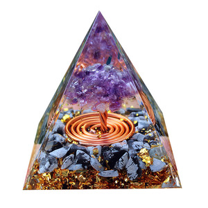 <b>Crystal</b> <b>Chip</b> Pyramid Resin Epoxy Craft Desktop Ornament Amethyst Mushroom Head Coil Alabaster Home Decoration - Product Image 5