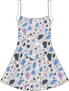 Vestido <span class=keywords><strong>de</strong></span> Yoga para Niñas con Estampado Personalizable <span class=keywords><strong>de</strong></span> Secado Rápido, Tirantes Finos, Corte Ajustado y Faldas Plisadas para Prácticas <span class=keywords><strong>de</strong></span> Estiramiento - Product Image 3