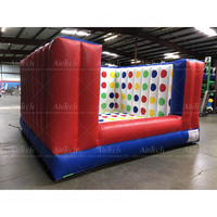Raksasa 3D dewasa dan tim anak-anak bermain Twister permainan pesta interaktif aktivitas menyenangkan Inflatable Twister di dinding dengan papan untuk dijual
