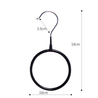 Vente en gros de supports de rangement pour serviettes et cravates en alliage métallique, anneau rond noir blanc, accessoires pour hijab, foulard musulman, cintre pour hijab