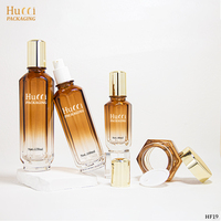 Ensemble de flacons en verre hydratants et nourrissants de couleur orange dégradée, 40 ml, 50 ml, 100 ml, 120 ml, flacon/pot en verre vide pour crème cosmétique, sérum