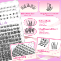 Kit DIY de faux cils bouclés épais et segmentés, à fusion à chaud, pour maquillage quotidien, mariages et fêtes
