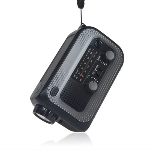 Radio météo d'urgence portable multifonctionnelle pour l'extérieur, lampe torche manuelle, charge solaire NOAA, banques d'alimentation - Product Image 5