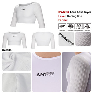 Darevie Seamless Aero strato Base <span class=keywords><strong>ciclismo</strong></span> atletico tessuto Pinhole traspirante maglia da allenamento a Base di compressione - Product Image 6