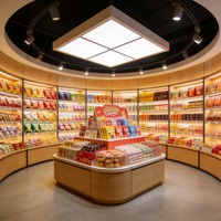 Étagère de présentation pour supermarché, présentoir pour en-cas, étagères métalliques robustes réglables pour les chips, le chocolat et les aliments emballés
