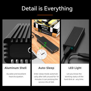 MAIWO K1687S Aluminio SATA M.<span class=keywords><strong>2</strong></span> SSD Caja USB3.<span class=keywords><strong>2</strong></span> Gen <span class=keywords><strong>2</strong></span> 10Gbps Caja de estado sólido externo Caja Tipo C Caja de disco duro - Product Image 4