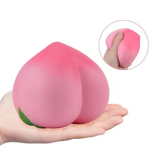 New Peaches Shaped Pressure Ball Mini Kawaii Mochi Squishy Squeeze Simulation Peach Stress Relief Balls Fidget Toys