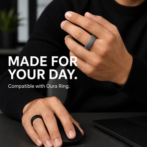 เคสซิลิโคน Oura Ring 5/4 Galaxy Ring RingConn Ultrahuman สีเทาเข้ม-ดำ สำหรับปกป้องสมาร์ทริง ดีไซน์ทันสมัย เหมาะสำหรับผู้ชายทำงาน - Product Image 3