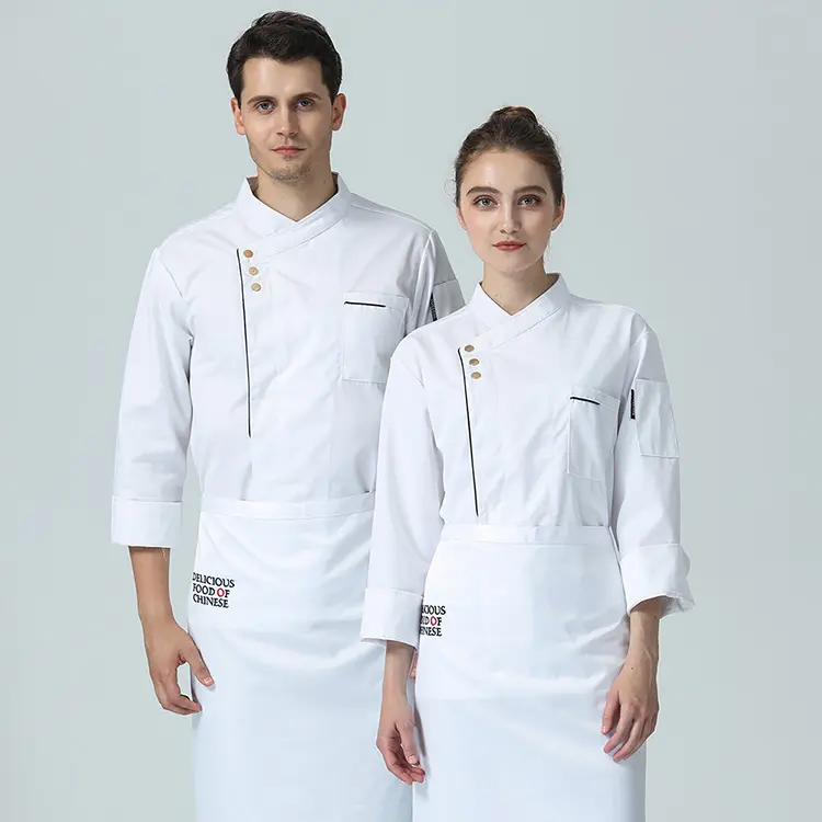 Hochwertige neue Großhandel Farbe Unisex Küchenchef Restaurant Uniform atmungsaktives Hemd Einreiher Kleid Koch Jacke funktioniert