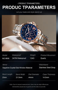 Personnalisez votre propre logo, service personnalisé, montres à quartz 968 9806, faible MOQ, prix bas, livraison rapide, boîtier argenté pour le fond et le cadran de la montre - Product Image 5