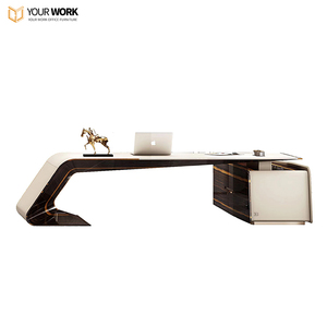 Vente flash Bureau de direction moderne de luxe en forme de L Ensemble de bureau de direction pour PDG Bureau en bois pour le mobilier de bureau du responsable - Product Image 6