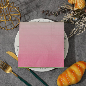 Pink Green Gradient Printed Paper Napkins 330mmx330mm For Themed Party Disposable Use - Product Image 1