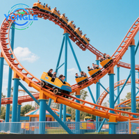 Attractions Outdoor Kiddie Amusement Park Rides 6 Loop Roller Coaster Theme Park Equipment