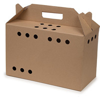 Individuell Bedruckte Wellpappe-Tiertransportbox Kraftpapier-Verpackung mit Griff für Tierreisen und Einzelhandelspräsentation