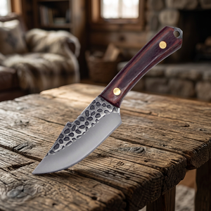 Eco-Friendly Multi-function Wood <b>Handle</b> Stainless Steel Meat Cutting <b>Boning</b> Butcher Kitchen <b>Knife</b> Ambidextrous 8cm Blade - Product Image 3