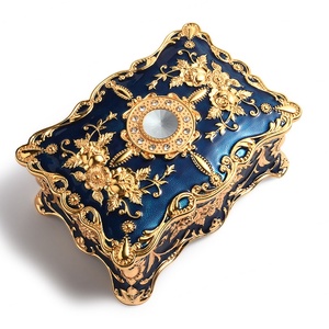 Boîtes de rangement pour bijoux, emballages cadeaux uniques avec motif floral, boîte à bijoux en métal - Product Image 4