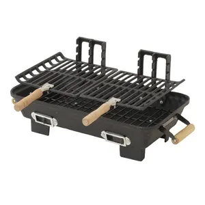 Portable pliant peu encombrant réglable charbon de bois feu fosse à bois pour Camping voyage jardin extérieur fonte ductile barbecue gril