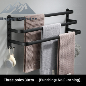 Portasciugamani a 3 Ripiani Wayon di Lusso Nero Opaco, Montaggio a Parete, Organizzatore per <span class=keywords><strong>Bagno</strong></span>, Decorazione per Case Prefabbricate e Hotel - Product Image 6