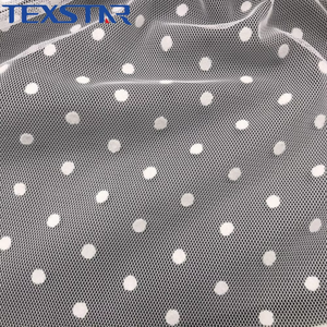 女の子のドレス用の卸売ポリエステルフロッキー水玉メッシュ生地 - Product Image 6