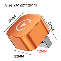 Orange Personnalisable 2 en 1 USB Sans Fil Carplay Android Auto Dongle USB Adaptateur Carplay