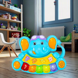 Giocattolo pianoforte per bambini da 6 a 12 mesi - Elefante educativo multifunzionale con luci, suoni di animali e musica - Product Image 6